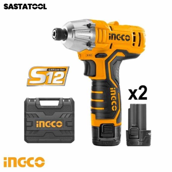 ВИНТОВЁРТ АККУМУЛЯТОРНЫЙ, УДАРНЫЙ INGCO CIRLI1201 12V/2*1.5A
