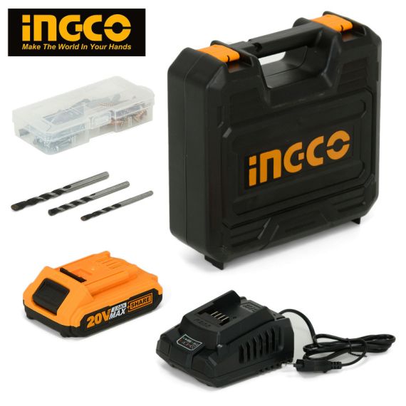 ШУРУПОВЕРТ АККУМУЛЯТОРНЫЙ УДАРНЫЙ  INGCO CIDLI20031 20V/2*2A