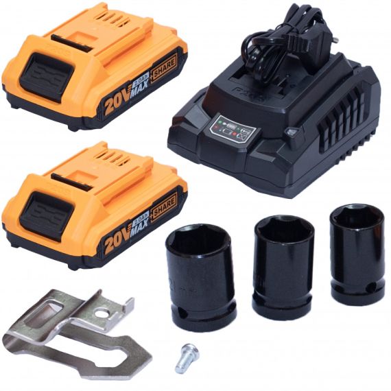 ГАЙКОВЁРТ АККУМУЛЯТОРНЫЙ УДАРНЫЙ, INGCO CIWLI2001 LI-ION 20V/2*2A