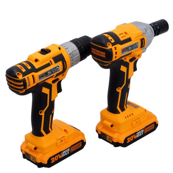 НАБОР ШУРУПОВЕРТ АККУМУЛЯТОРНЫЙ+ГАЙКОВЁРТ УДАРНЫЙ, INGCO CKLI2007 LI-ION 20V/2A