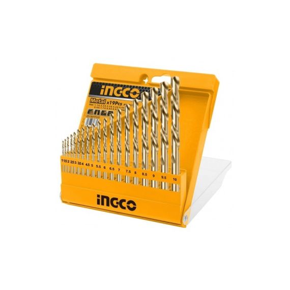 НАБОР СВЕРЛ ПО МЕТАЛЛУ 1-10MM 19 ШТ. INGCO AKDB1195