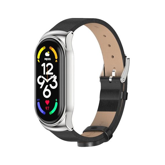 РЕМЕШОК КОЖАНЫЙ ДЛЯ БРАСЛЕТА XIAOMI SMART BAND 7 BLACK