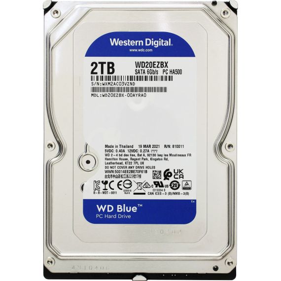 3.5" HDD 2.0TB  WESTERN DIGITAL BLUE, 7200RPM, 256MB, SATAIII WD20EZBX