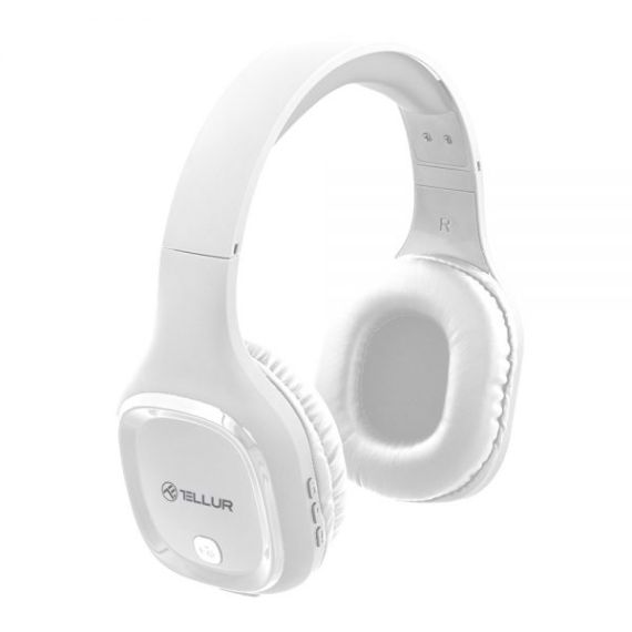CASTI BLUETOOTH, OVER-EAR, PULSE, MICROFON, TIMP DE JOC MUZICAL P?N? LA 8H,  TELLUR WHITE  TLL511371