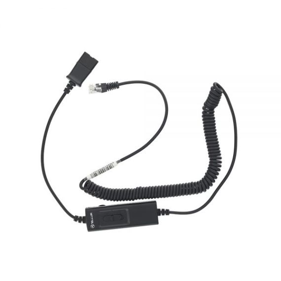 TELLUR QD TO RJ11 ADAPTER CABLE + UNIVERSAL SWITCH, 2.95M MAX, BLACK, TLL416004 (COMPATIBLE WITH PLANTRONICS HEADSETS)