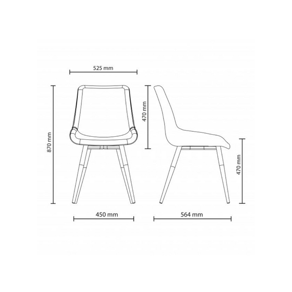 СТУЛ NICOLE HN АНТРАЦИТ
