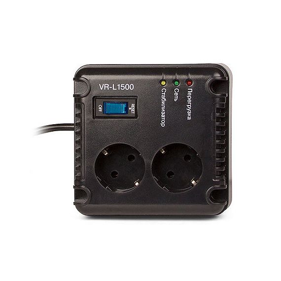 SVEN AUTOMATIC VOLTAGE REGULATOR VR-L1500, 1500VA/500W, INPUT 184~285V, OUTPUT 230V -14/+10%, 1 SOCKET