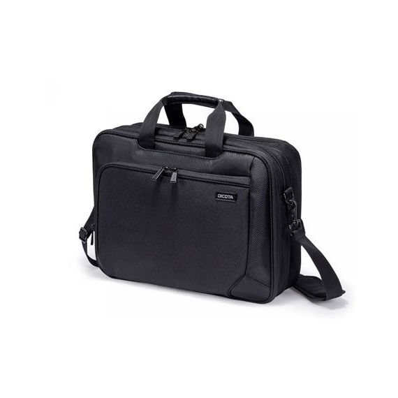 DICOTA D30925 TOP TRAVELLER DUAL ECO 14"-15.6", ECO-FRIENDLY SHOULDER BAG AND BACKPACK WITH PROTECTION AND CONVENIENCE, BLACK