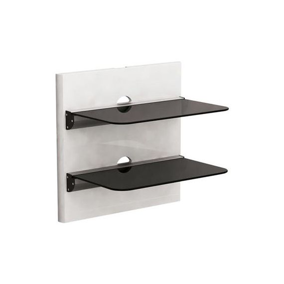 DVD BRACKET BRATECK DVD-18-02 ALUMINIUM&GLASS 2 SHELVES 305MMX465MM, 8KG, CABLE MANAGEMENT