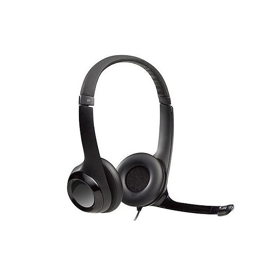 НАУШНИКИ С МИКРОФОНОМ LOGITECH H390 BLACK USB HEADSET, HEADSET: 20HZ-20KHZ, MICROPHONE: 100HZ-10KHZ, 2.4M CABLE, 981-000406