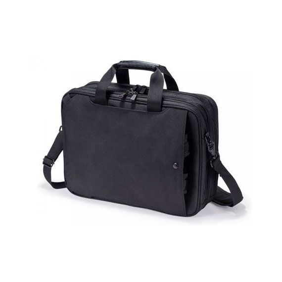 DICOTA D30925 TOP TRAVELLER DUAL ECO 14"-15.6", ECO-FRIENDLY SHOULDER BAG AND BACKPACK WITH PROTECTION AND CONVENIENCE, BLACK