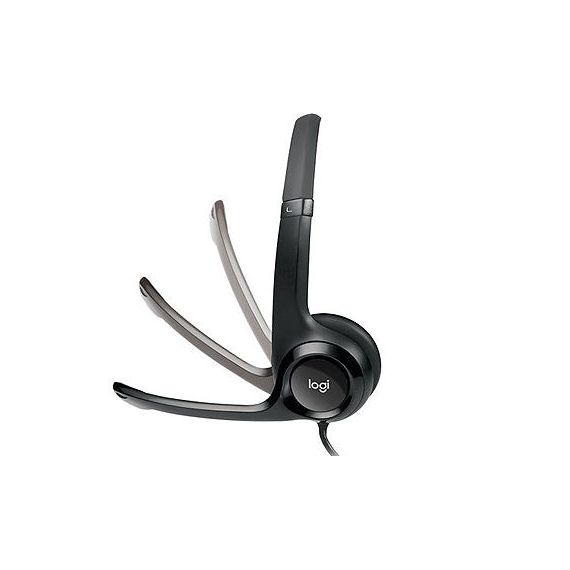 НАУШНИКИ С МИКРОФОНОМ LOGITECH H390 BLACK USB HEADSET, HEADSET: 20HZ-20KHZ, MICROPHONE: 100HZ-10KHZ, 2.4M CABLE, 981-000406