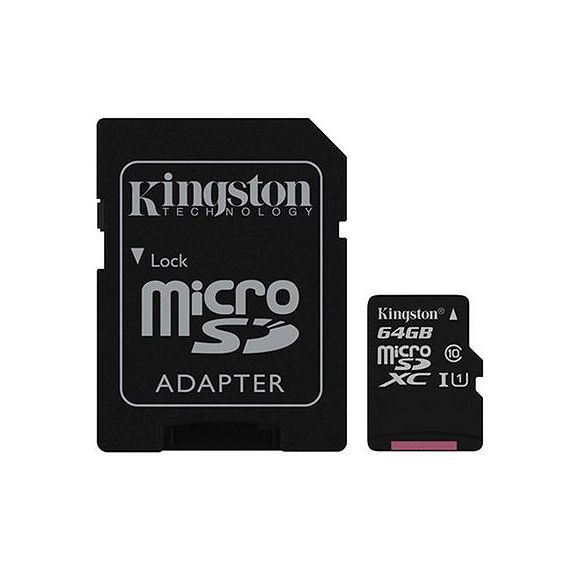 64GB KINGSTON CANVAS SELECT PLUS SDCS2/64GB MICROSDHC, 100MB/S,