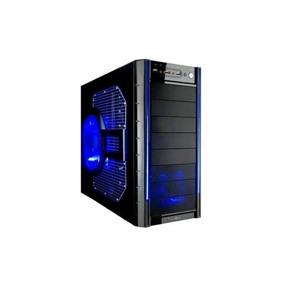 TRANSPARENT BLUE SIDEPANEL, BIG WINDOW WITH FAN & FILTER