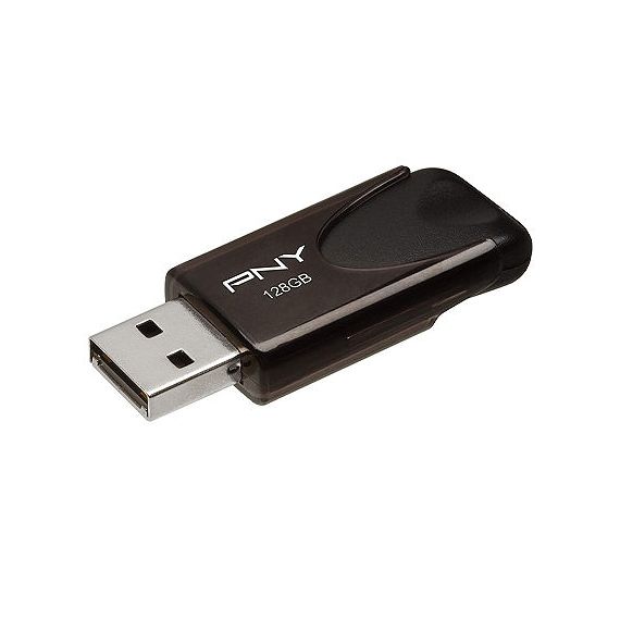 128GB USB FLASH DRIVE PNY ATTACHE 4, BLACK, USB 2.0, FD128ATT4-EF