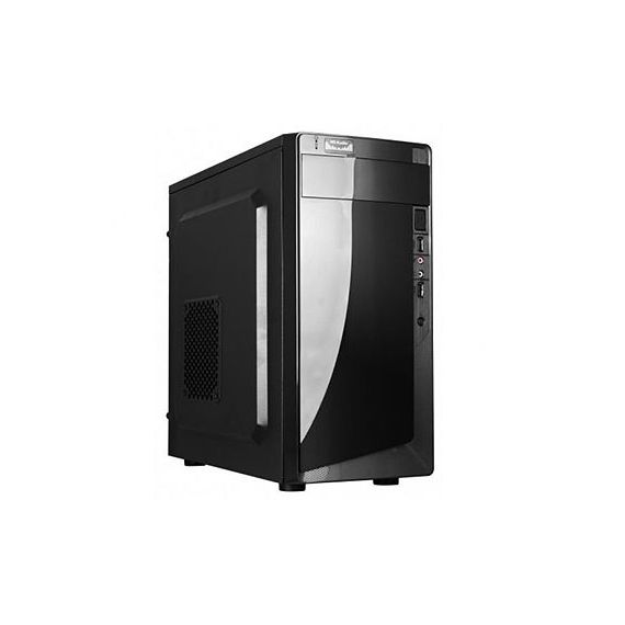CASE MIDITOWER MATX HPC D-06 SHINY BLACK, 500W, 12CM FAN, 24 PIN, 2XSATA CABLES, 2XUSB 2.0 & AUDIO