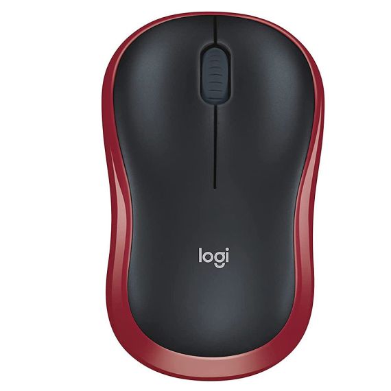 LOGITECH M185 RED WIRELESS MOUSE, USB, 910-002240