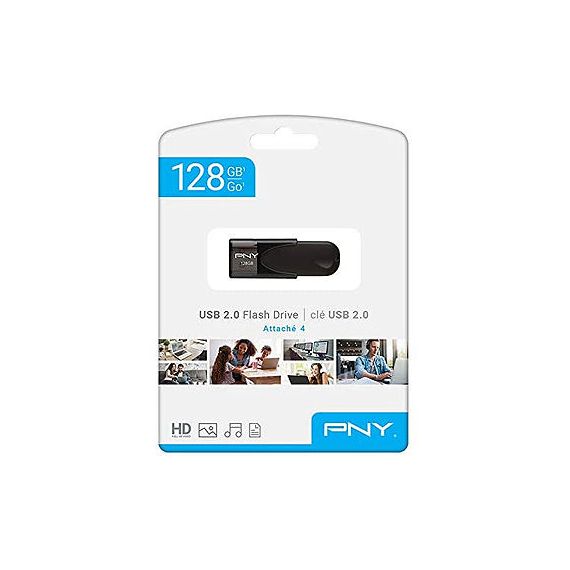 128GB USB FLASH DRIVE PNY ATTACHE 4, BLACK, USB 2.0, FD128ATT4-EF