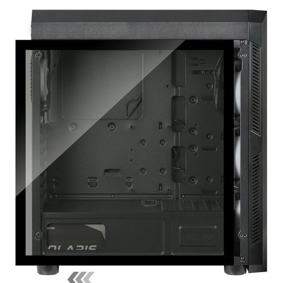 CASE ATX MIDITOWER CHIEFTEC GAMING SCORPION III GL-03B-OP BLACK NO PSU, 2X USB 3.1, 1X USB 2.0, AUDIO-OUT, 4X 120MM A-RGB RAINBOW LED FAN, 2 TEMPERED GLASS, RGB CONTROL HUB,
