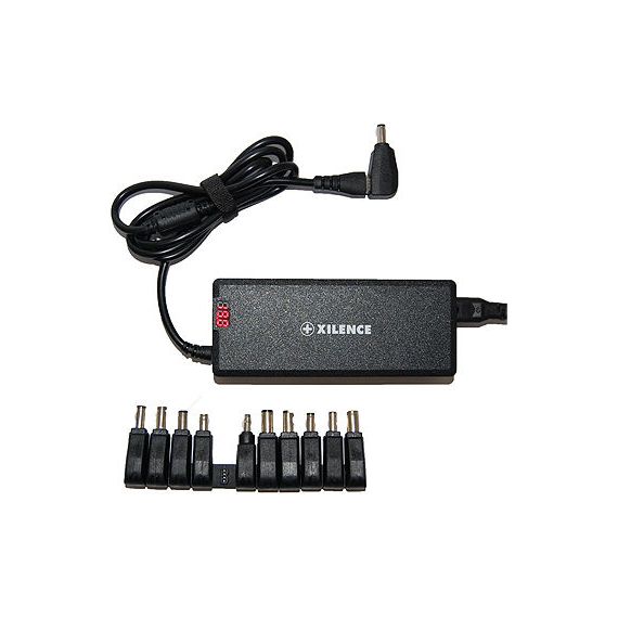 XILENCE XP-LP75.XM008 UNIVERSAL NOTEBOOK ADAPTER 75W, IN DC 100V - 240V, OUTPUT 15V-24V, 11 ADAPTERS, LED DISPLAY,