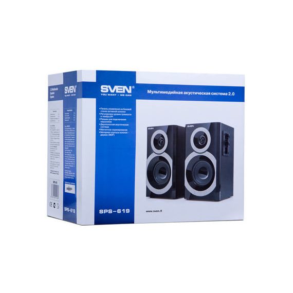 ACTIVE SPEAKERS SVEN SPS-619 BLACK, RMS 20W, 2X10W, ДЕРЕВО/LEMN