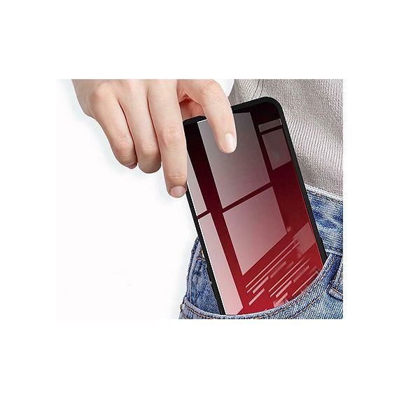 490014 HUSA SCREEN GEEKS GLAZE XIAOMI REDMI NOTE 8 PRO, BLACK & RED