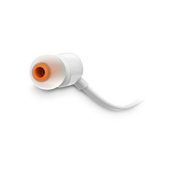 JBL T110 WHITE IN-EAR HEADPHONES, 20HZ-20KHZ, MICROPHONE, REMOTE, CABLE, JBLT110WHT