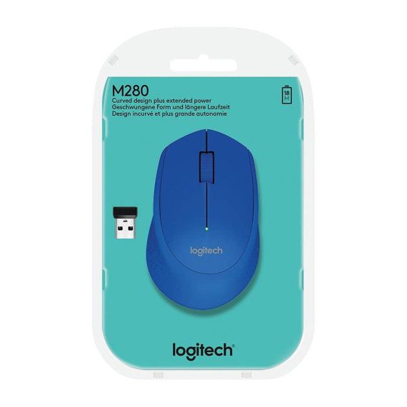 МЫШЬ БЕСПРОВОДНАЯ LOGITECH M280 BLUE WIRELESS MOUSE, USB, 910-004290 (MOUSE FARA FIR/БЕСПРОВОДНАЯ МЫШЬ)