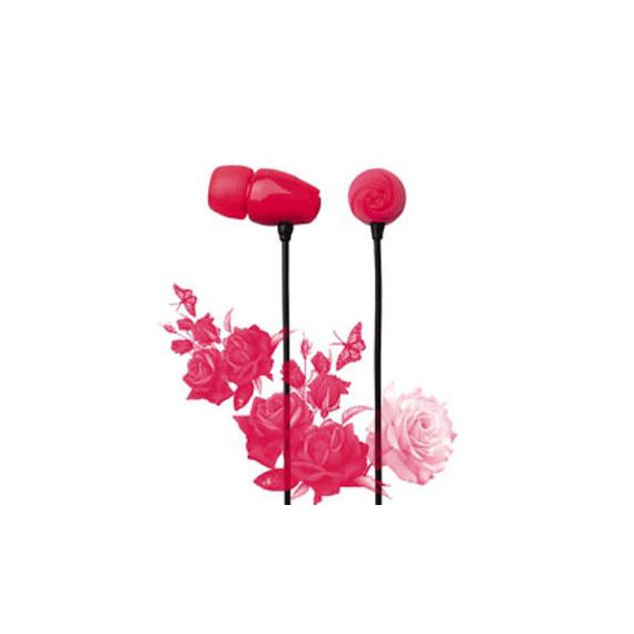 E11017 ELECOM "ROSE" FLOWER SHAPED STEREO HEADPHONES