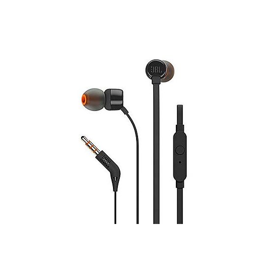 JBL T110 BLACK IN-EAR HEADPHONES, 20HZ-20KHZ, MICROPHONE, REMOTE, CABLE, JBLT110BLK