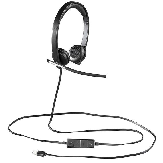 LOGITECH USB HEADSET H650E DUAL, BI-DIRECTIONAL ECM NOISE-CANCELING MIC FREQ. RESP: 100 HZ - 10 KHZ SENSITIVITY: -45 DB +/- 3 DB, 2.5M CABLE, 981-000519 (CASTI CU MICROFON/НАУШНИКИ С МИКРОФОНОМ)