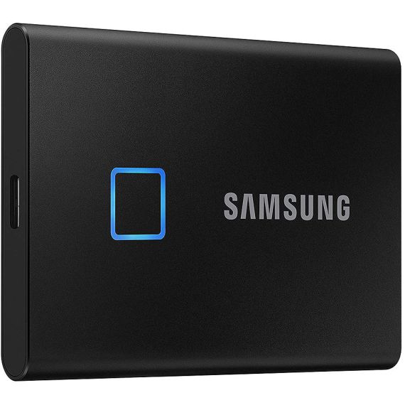 500GB SAMSUNG PORTABLE SSD T7 TOUCH MU-PC500K/WW EXTERNAL SSD, BLACK, FINGERPRINT, READ 1050 MB/S, WRITE 1000 MB/S, USB 3.2/TYPE-C