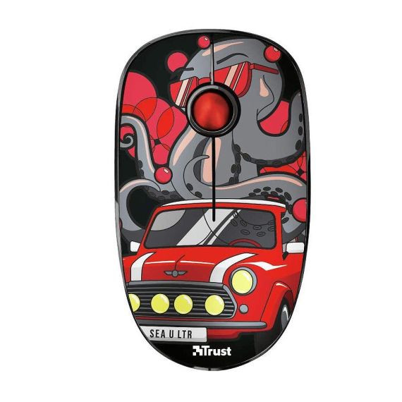 МЫШЬ TRUST SKETCH RED WIRELESS MOUSE, SILENT CLICK, 15M  2.4GHZ, MICRO RECEIVER, 1600 DPI, 3 BUTTON, USB