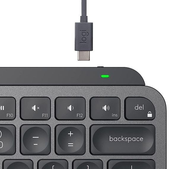 КЛАВИАТУРА LOGITECH WIRELESS MX KEYS MINI MINIMALIS GRAPHITE ILLUMINATED KEYBOARD, LOGITECH UNIFYING 2.4GHZ WIRELESS TECHNOLOGY, BLUETOOTH LOW ENERGY, RECHARGEABLE WITH USB TYPE C, GRAPHITE