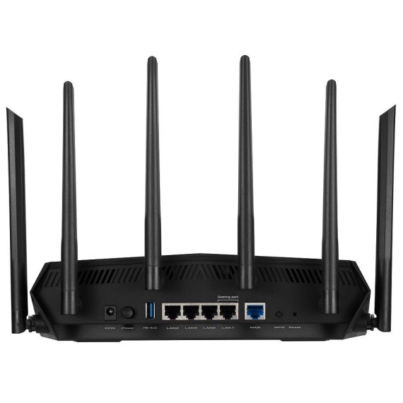 ИГРОВОЙ WI-FI РОУТЕР МАРШРУТИЗАТОР ASUS TUF GAMING AX5400 DUAL BAND WIFI 6 GAMING ROUTER, WIFI 6 802.11AX MESH SYSTEM, AX5400 574 MBPS+4804 MBPS, DUAL-BAND 2.4GHZ/5GHZ-2 FOR UP TO SUPER-FAST 5.4GBPS, DEDICATED GAMING PORT, WAN:1XRJ45 LAN: 4XRJ45 10/100/10