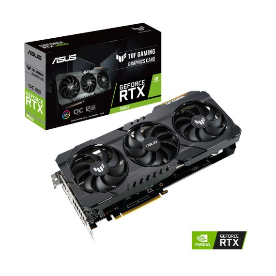 ВИДЕОКАРТА ASUS TUF-RTX3060-O12G-V2-GAMING, GEFORCE RTX3060 12GB GDDR6, 192-BIT, GPU/MEM SPEED 1882/15GBPS, PCI-EXPRESS 4.0, 2XHDMI 2.1/3XDISPLAY PORT 1.4A (PLACA VIDEO/ВИДЕОКАРТА)
