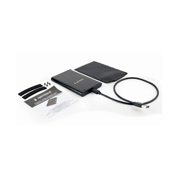 GEMBIRD EE2-U3S-6, USB 3.1 2.5'' ENCLOSURE WITH USB TYPE-C PORT, BRUSHED ALUMINUM, BLACK