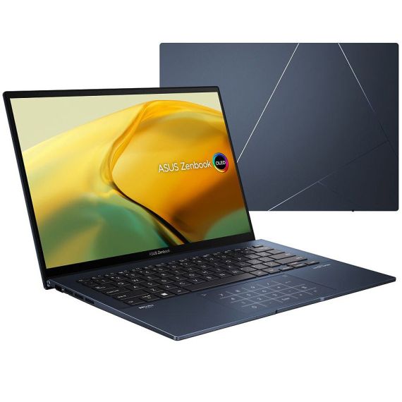 НОУТБУК 14 ASUS ZENBOOK 14 OLED 2K UX3402 BLUE, INTEL I7-1260P 3.4-4.7GHZ/ 16GB DDR5/ SSD 512GB PCIE G4/ INTEL IRIS XE GRAPHICS/ WIFI 6E 802.11AX/BT5.0/ HDMI/ HD WEBCAM/ ILLUMINATED KEYBOARD/ NUMBER PAD/ 14 IPS OLED WQXGA+ NANOEDGE 400NITS