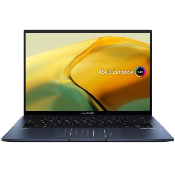 НОУТБУК 14 ASUS ZENBOOK 14 OLED 2K UX3402 BLUE, INTEL I7-1260P 3.4-4.7GHZ/ 16GB DDR5/ SSD 512GB PCIE G4/ INTEL IRIS XE GRAPHICS/ WIFI 6E 802.11AX/BT5.0/ HDMI/ HD WEBCAM/ ILLUMINATED KEYBOARD/ NUMBER PAD/ 14 IPS OLED WQXGA+ NANOEDGE 400NITS