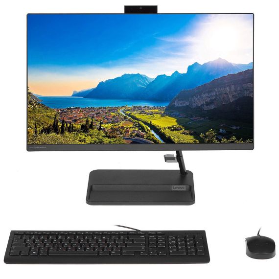 КОМПЬЮТЕР МОНОБЛОК 27 LENOVO IDEACENTRE AIO 3 27ITL6 BLACK, INTEL CORE I3-1115G4 3.0-4.1GHZ/8GB DDR4/SSD 256GB/INTEL UHD GRAPHICS/WEBCAM HD/SPEAKERS 2X3W/WIFI 802.11AX+BT 5.0/GIGABIT LAN/27 FHD IPS