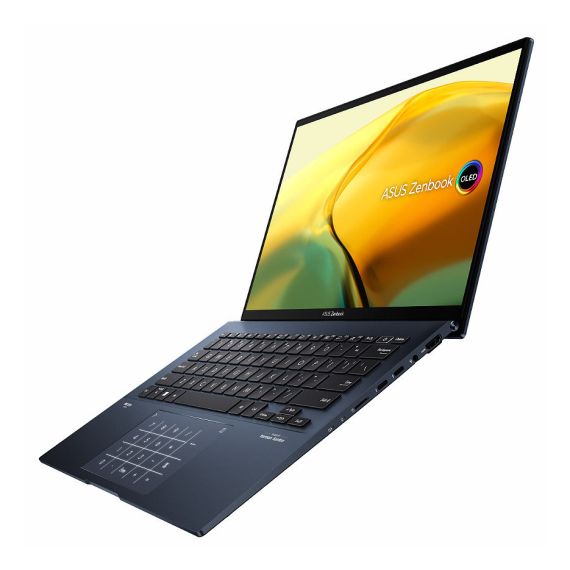 НОУТБУК 14 ASUS ZENBOOK 14 OLED 2K UX3402 BLUE, INTEL I7-1260P 3.4-4.7GHZ/ 16GB DDR5/ SSD 512GB PCIE G4/ INTEL IRIS XE GRAPHICS/ WIFI 6E 802.11AX/BT5.0/ HDMI/ HD WEBCAM/ ILLUMINATED KEYBOARD/ NUMBER PAD/ 14 IPS OLED WQXGA+ NANOEDGE 400NITS