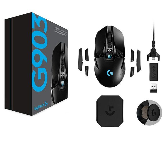 МЫШЬ ИГРОВАЯ БЕСПРОВОДНАЯ LOGITECH G903 LIGHTSPEED HERO WIRELESS GAMING MOUSE, RGB LIGHTING, SENSOR HERO 25K, BUTTONS: 7-11, RESOLUTION:100-25,600 DPI, CONNECTION: WIRED/WIRELESS, 910-005672 (MOUSE/МЫШЬ)