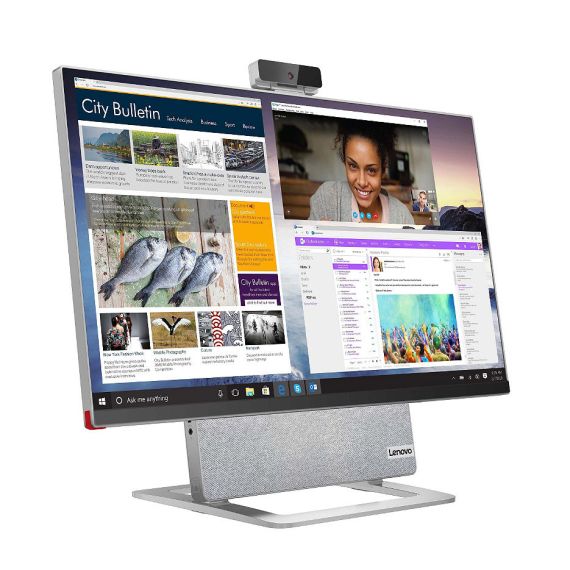 КОМПЬЮТЕР МОНОБЛОК 27 LENOVO AIO YOGA 7 27ACH6 SILVER, AMD RYZEN 5 5600H 3.3-4.2GHZ/16GB DDR4/SSD 512GB/AMD RADEON GRAPHICS/WEBCAM HD/SPEAKERS 2X5W/WIFI 802.11AX+BT 5.0/GIGABIT LAN/27 UHD IPS (3840X2160)/WIRELESS KEYBOARD&MOUSE/NO OS / F0G7001RRK