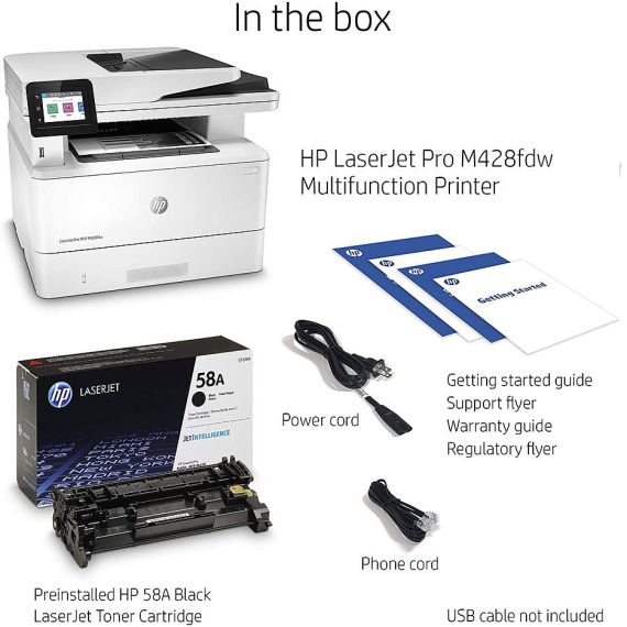 МФУ ЛАЗЕРНОЕ HP LASERJET PRO MFP M428DW WHITE, A4, 38PPM, 256MB, DUPLEX, 50 SHEET ADF, 1200DPI, 2.7" TOUCH DISPLAY, UP TO 80000 PAG, WIFI DIRECT, HI-SPEED USB 2.0, GIGABIT ETHERNET, WIRELESS, PCL 5,6;POSTCRIPT 3,EPRINT,AIRPRINT