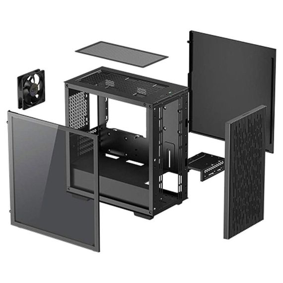 КОРПУС CASE MIDDLETOWER DEEPCOOL MATREXX 40 3FS MICRO-ATX BLACK NO PSU, SIDE WINDOW, 1XUSB3.0/ 1XUSB2.0/ AUDIO PRE-INSTALLED: 3X120MM TRI-COLOR FAN