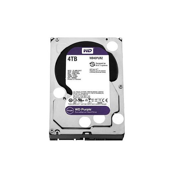 ЖЕСТКИЙ ДИСК 3.5 HDD 4TB WESTERN DIGITAL PURPLE (SURVEILLANCE HDD) WD42PURZ, 5400 RPM, SATA3 6GB/S, 256MB (HARD DISK INTERN HDD/ВНУТРЕННИЙ ЖЕСТКИЙ ДИСК HDD)