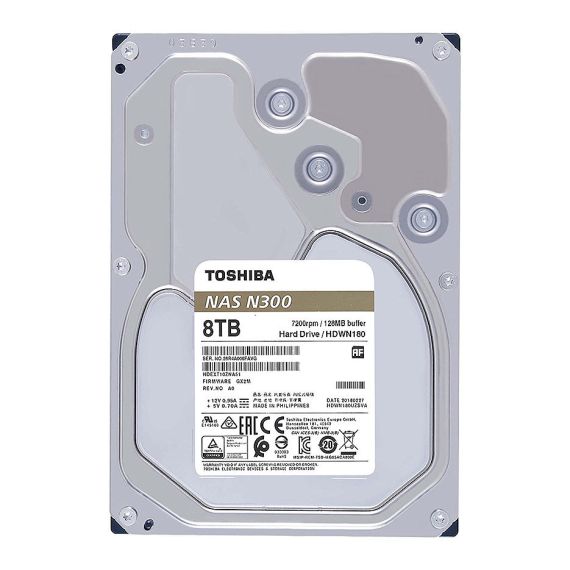 ЖЕСТКИЙ ДИСК 3.5 HDD 8TB TOSHIBA NAS STORAGE N300 HDWG480UZSVA 7200 RPM SATA3 6GB/S 256MB