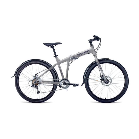 СКЛАДНОЙ ВЕЛОСИПЕД FORWARD TRACER 26 2.0 DISC (26" 7 СК. РОСТ 19" СКЛ.) 2020-2021, СЕРЫЙ/СИНИЙ