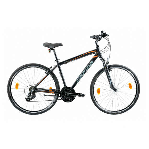 ВЕЛОСИПЕД ГОРОДСКОЙ МУЖСКОЙ ALBOIN 200CRS 28" M-21S РОСТ-56 ЧЕРНО-ОРАНЖЕВЫЙ