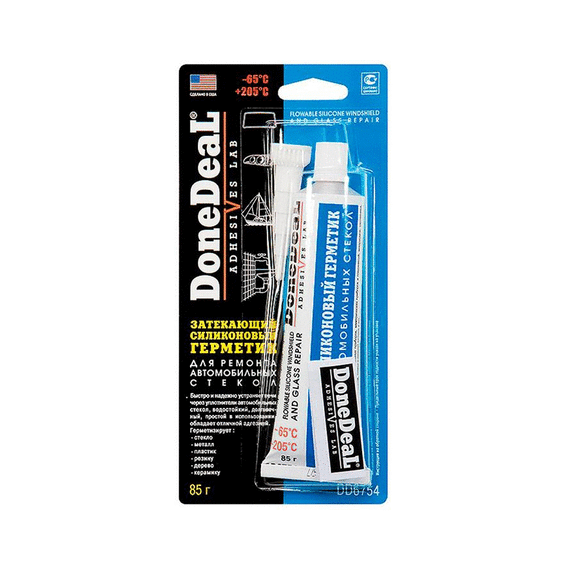 DD6754 ЗАТЕКАЮЩИЙ СИЛИКОНОВЫЙ ГЕРМЕТИК ДЛЯ УСТРАНЕНИЯ ТЕЧЕЙ ЧЕРЕЗ УПЛОТНИТЕЛИ АВТОМОБИЛЬНЫХ СТЁКЛ 85 Г